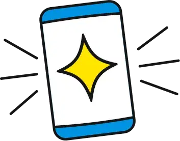 Smartphone with star icon showing account activation and login process for E-Caller school dismissal app - Saudi Arabia