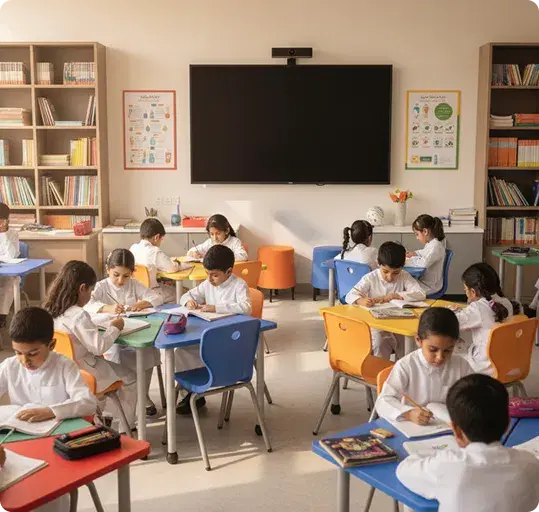لقطة من تطبيق المنادي تعرض طلب خروج طالب